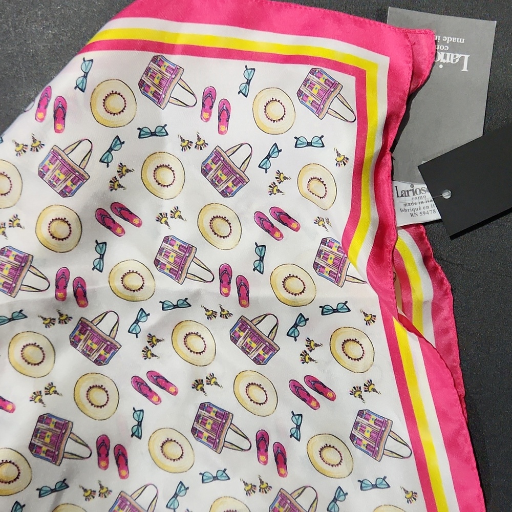 Larioseta 100% Silk Scarf Made in Italy NWT